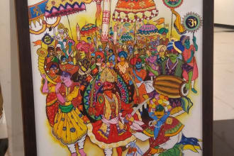 create an epic handrawn illustration in indian styles