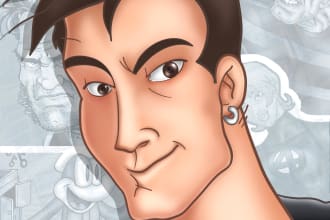 predict your face in the future in this cartoon style