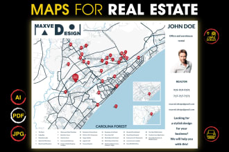design top quality vector business map for real estate agent
