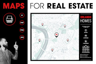 design top quality vector business map for real estate agent