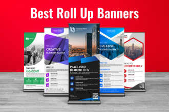 design roll up banner, pull up banner in modern style