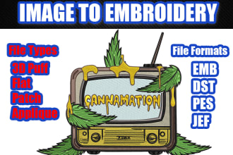 embroidery digitizing logo into pes, emb dst in 1hr