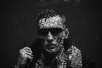 design a text portrait  album cover for you