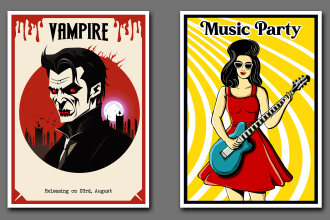 create a minimalist movie film concert music gig event and band poster or flyer