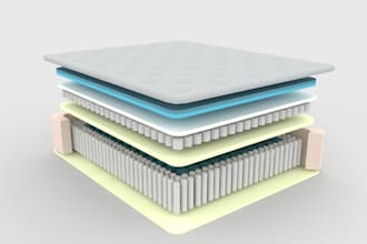 create 3d visualization of mattress with section