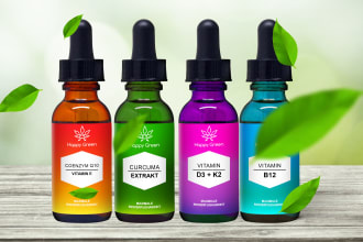 cbd packaging box design and hemp label with 3d mockup