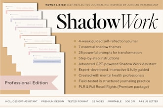 deliver complete expert shadow work journal with gpt support and plr rights