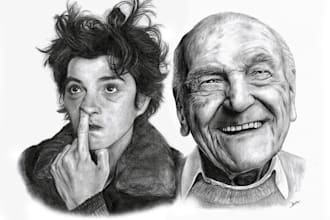 draw realistic pencil portrait drawings and make speed video