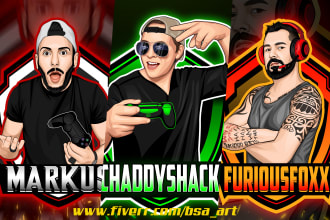design esport avatar, youtube, twitch, mascot gaming logo