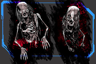 create the best dark art illustration for t shirt or album cover