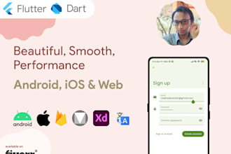 develop performance android, ios and web app with flutter