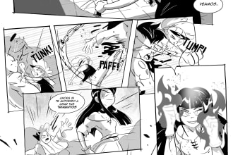 illustrate your storyboard, comic panel for your script