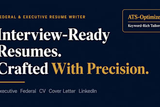 write edit executive federal resume cover letter CV linkedin profile