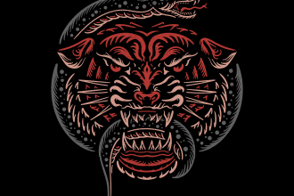 badass animal head for tshirt and merch design for you