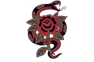 draw illustration in  traditional tattoo style