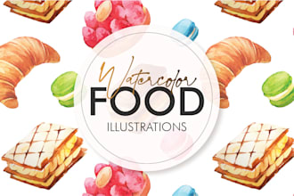 paint amazing food illustration in watercolor