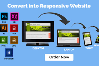 convert psd to html, image to html, xd to html, wix to html bootstrap responsive