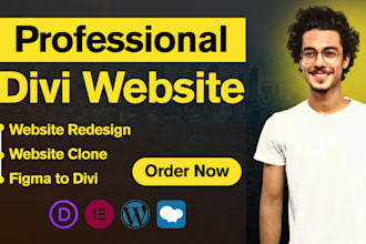 design divi wordpress website, divi website design, or redesign with divi theme