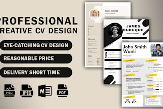 design a professional and creative cv resume design