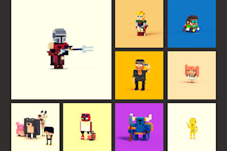 create a voxel art character based on your ideas