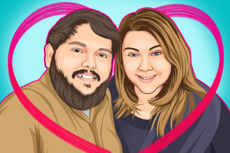 draw amazing romantic couple from your photo