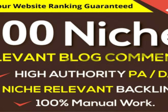 provide 100 niche relevant blog comment backlinks