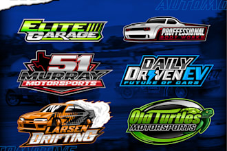 create automotive logo, racing, car wash, with chrome style
