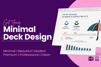 design a modern and minimal powerpoint pitch deck