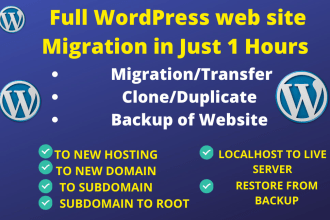 clone, migrate, backup and restore your wordpress website