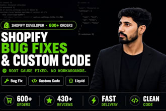 fix shopify bugs, liquid code, custom code and theme issues