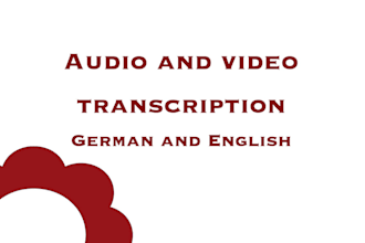 provide an audio or video transcription in german or english