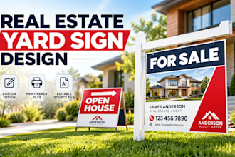 design real estate yard signs, open house signs, and for sale signs