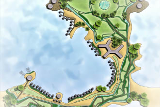 render site plan, master plan and landscape design