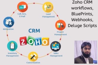 do zoho CRM automation,workflows, blueprints,api integration