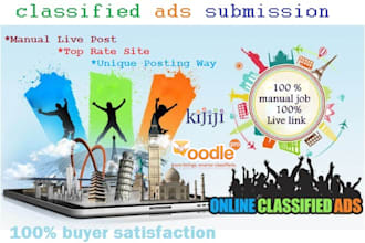do 50 manual classified ads posting on top USA ad sites