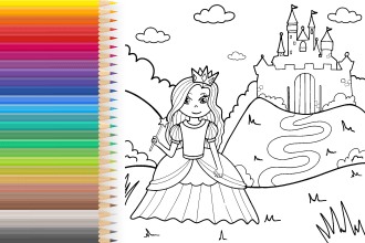 draw, illustrate a coloring book page for kids