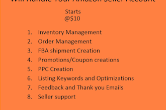 be virtual assistant for your amazon seller account