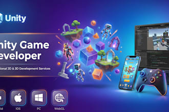 develop 2d or 3d unity games for mobile, PC, or web