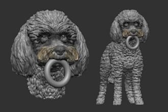 create 3d pet, animals sculpted for 3d printing