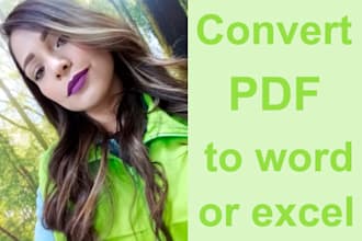 convert PDF to word or excel, image to word or excel