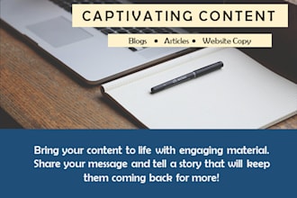 write high quality, engaging SEO blog and article content