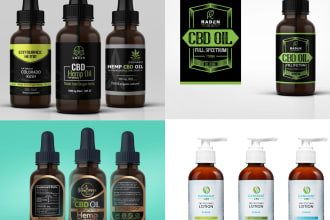 design any modern cbd can or bottle label or sticker