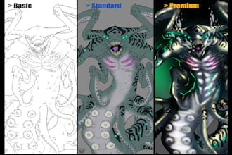 draw creature and monster design with great details