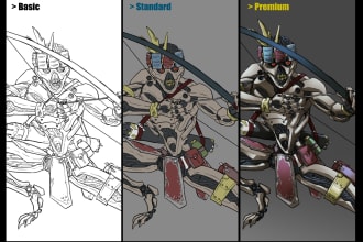 draw your robot, mecha or futuristic concept characters