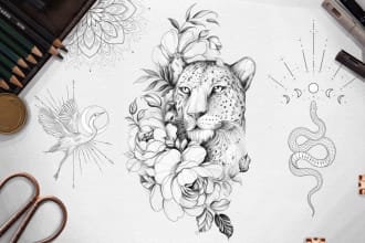 draw a unique custom tattoo design for you