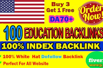 give you 100 high authority educational link building backlinks