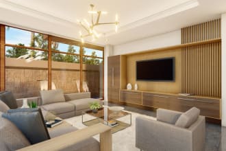 design and 3d render your residential interior space