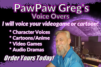 voice your male video game cartoon or anime character