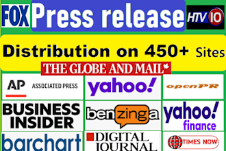 do press release writing and press release distribution on 450 websites