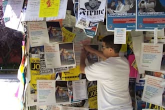 post 200 flyers throughout my college